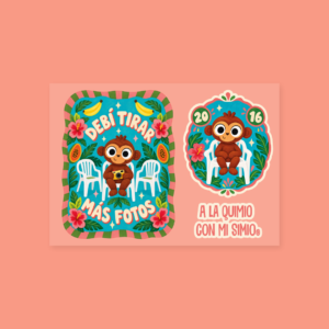 Stickers simio debi tirar mas fotos