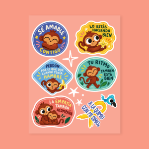 Stickers simio mensajes que acompañan